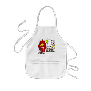 Tablier Enfant Chiffre T-shirts et cadeaux de bâton d'animaux de 