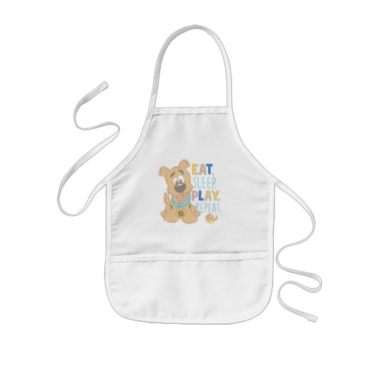 Tablier Enfant Chiot Scooby-Doo "Mange, Dors, Joue, Répète" (Devant)