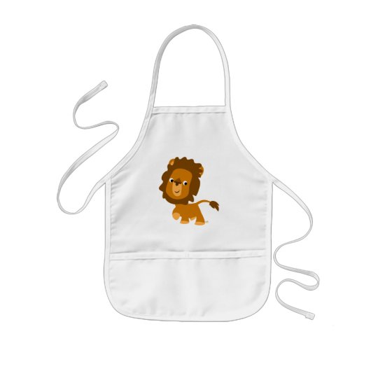 Tablier Enfant Contenu de dessin mignon Lion Enfants Apron (Devant)