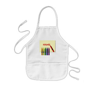 Tablier Enfant Crayons Couleur mon nom Kids Artist Apron Modèle