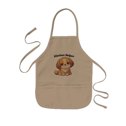 Tablier Enfant Cuisine Helper Cute Chiot (Devant)