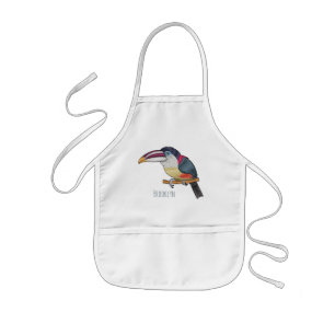 Tablier Enfant Curl crested aracari bird cartoon