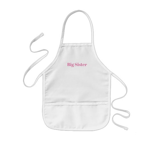 Tablier Enfant Customize with name, texte minimal Big Sister (Devant)