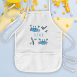 Tablier Enfant Cute Blue Crab Sea Animaux Nom du garçon<br><div class="desc">Cute Blue Crab Sea Animals Nom du garçon Apron de l'enfant. Cette conception est accompagnée de dessins d'animaux de mer bleus mignons. Ajoutez votre nom et faites un tablier pour enfant mignon.</div>