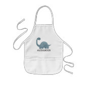 Tablier Enfant Cute Blue Gray Dinosaur Personalized (Devant)