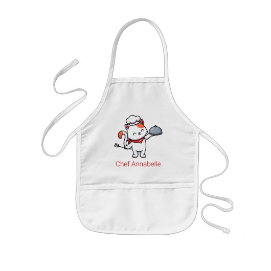 Tablier Enfant Cute Chef Chat Personnaliser (Devant)