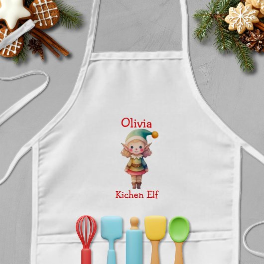 Tablier Enfant Cute Christmas Elf Personalized