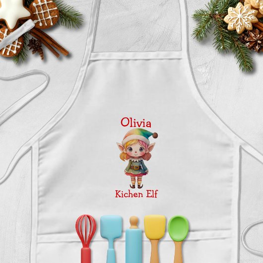 Tablier Enfant Cute Christmas Elf Personalized