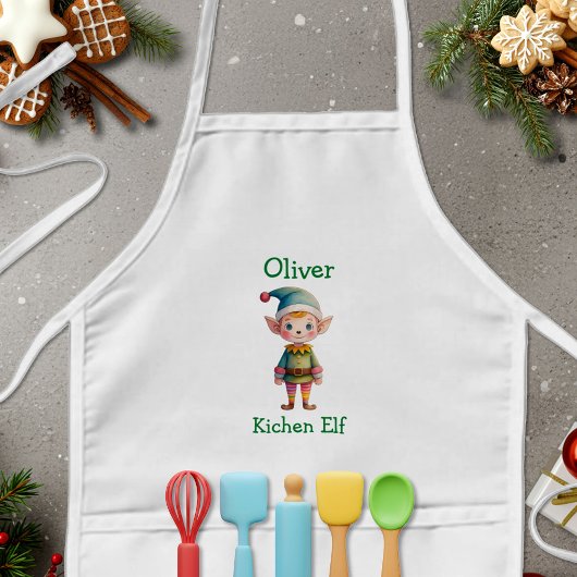 Tablier Enfant Cute Christmas Elf Personalized