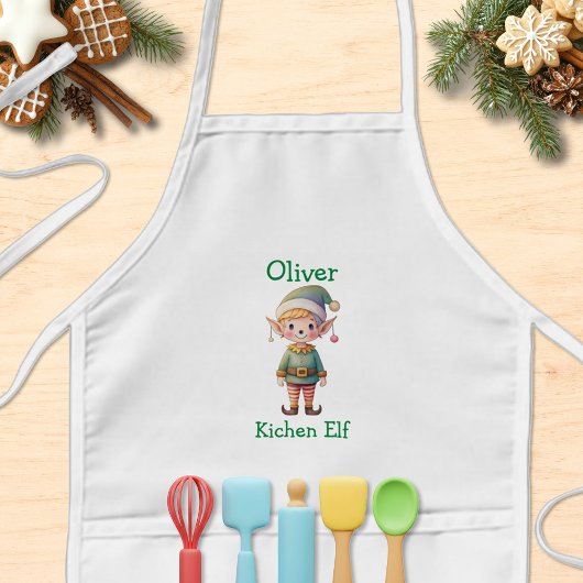 Tablier Enfant Cute Christmas Elf Personalized
