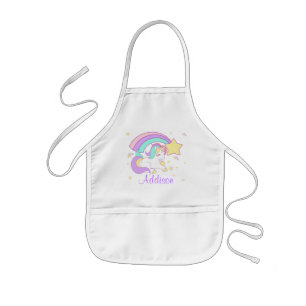 Tablier Enfant Cute Custom Personalized Magical Rainbow Unicorn