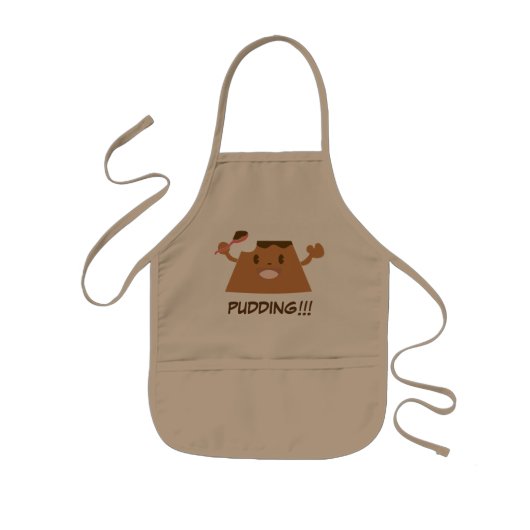 Tablier Enfant Cute Funny Kawaii PUDDING au chocolat ! ! ! ! (Devant)