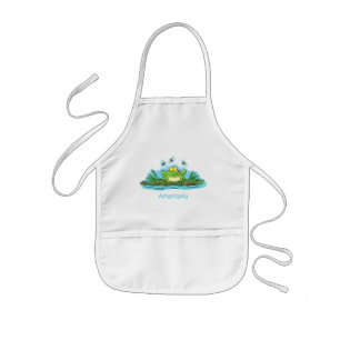 Tablier Enfant Cute green hungry frog cartoon illustration