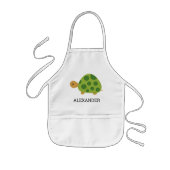 Tablier Enfant Cute Green Turtle Personalized (Devant)