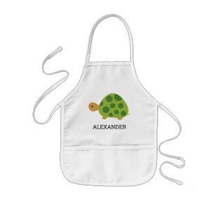 Tablier Enfant Cute Green Turtle Personnalisé