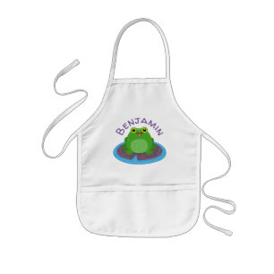 Tablier Enfant Cute happy green frog cartoon illustration