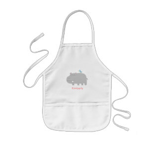 Tablier Enfant Cute Hippo et Blue Bird Kids Personnalisé