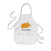 Tablier Enfant Cute Orange Dinosaur Personalized (Devant)