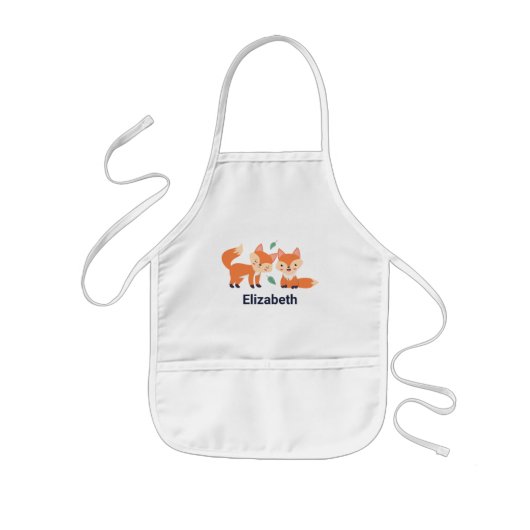Tablier Enfant Cute Orange Foxes Graphic Illustration (Devant)