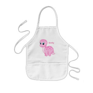 Tablier Enfant Cute Pink Baby Brontosaurus Dinosaur