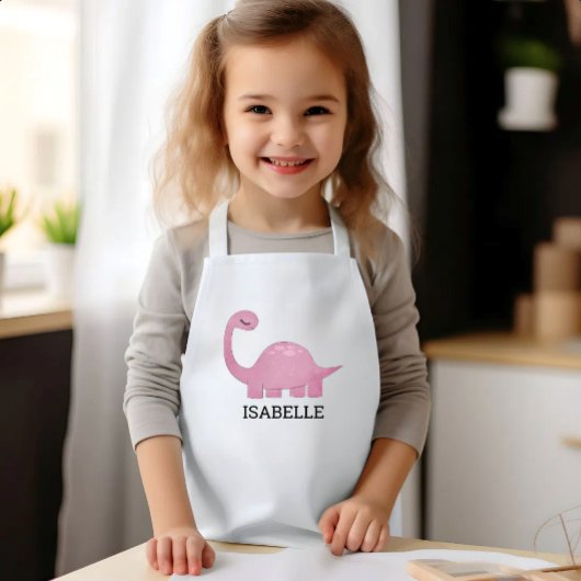 Tablier Enfant Cute Pink Dinosaur Personalized