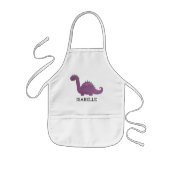 Tablier Enfant Cute Purple Dinosaur Personalized (Devant)
