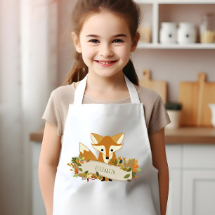 Tablier Enfant Cute Rustique Renard d'automne personnalisé