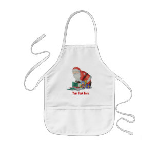 Tablier Enfant cute santa wrapping parcels for Christmas
