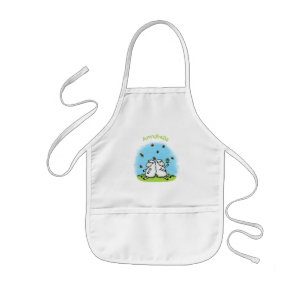 Tablier Enfant Cute sheep friends and butterflies cartoon