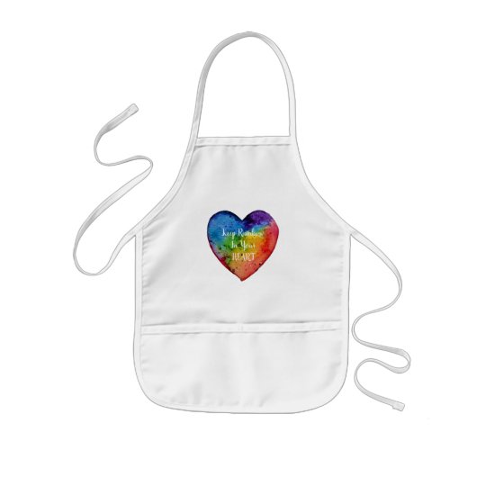 Tablier Enfant Cute Watercolor Rainbow (Devant)