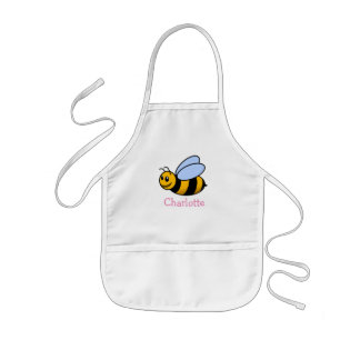 Tablier Enfant Dessin d'abeille personnalisé avec le nom des enfa