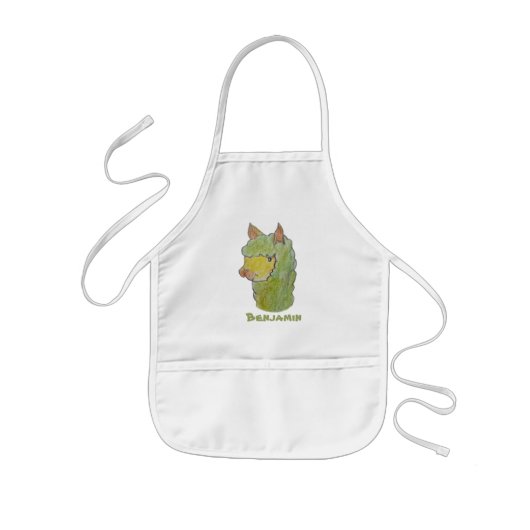 Tablier Enfant Dessin de visage d'alpaca mignon (Devant)