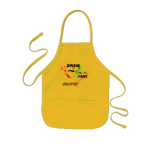 Tablier Enfant Dessinez, peignez, créez Art pour enfants jaunes é