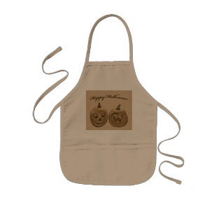 Tablier Enfant Deux Citrouilles heureux Halloween Apron