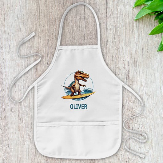 Tablier Enfant Dinosaure Trex Surfeur