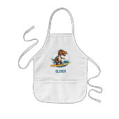 Tablier Enfant Dinosaure Trex Surfeur (Devant)
