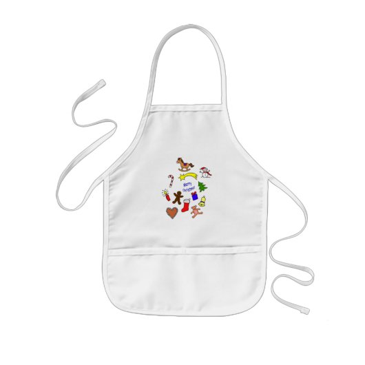 Tablier Enfant Doodles de Noël mignons (Devant)