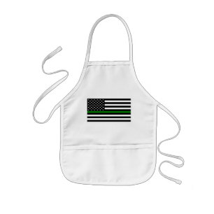 Tablier Enfant Drapeau américain Thin Green Line pour les militai
