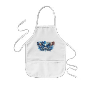 Tablier Enfant Drapeau de l'aigle et des USA.Patriotique.