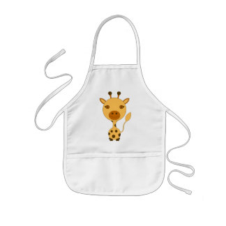 tablier enfant école peinture girafe orange