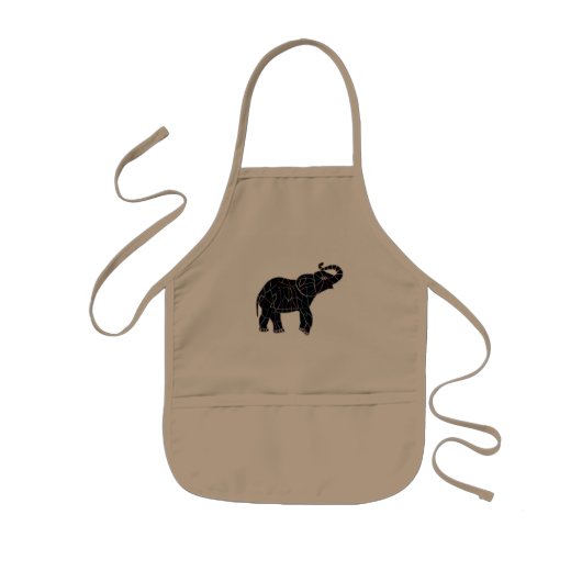 Tablier Enfant Éléphant électrique au néon (Devant)