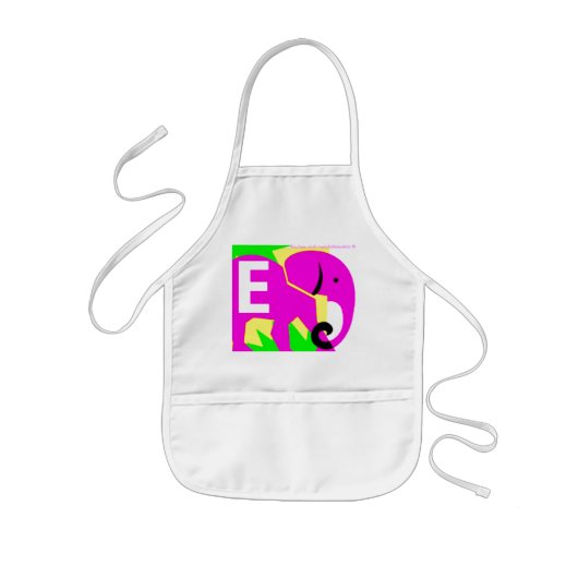 Tablier Enfant "Eléphant rose" (Devant)