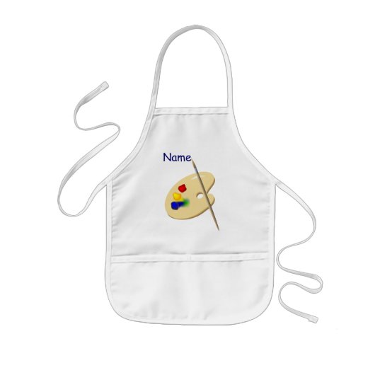 Tablier Enfant Enfants Artist Palette Votre nom Apron Modèle (Devant)