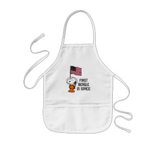Tablier Enfant ESPACE   Snoopy avec astronaute du drapeau