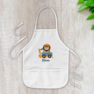 Tablier Enfant Excavatrice Lion Mignon