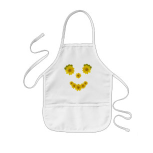 Tablier Enfant Fleur Jaune Drôle Sourire clair