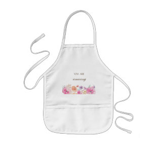 Tablier Enfant Fleurs aquarelles colorées adorables