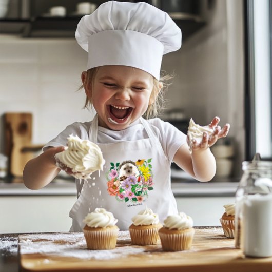 Tablier Enfant Fleurs de hérisson mignonnes