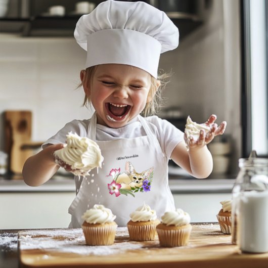 Tablier Enfant Fleurs Fennec Fox mignonnes