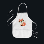 Tablier Enfant Fox rouge de hippie mignon<br><div class="desc">Illustration adorable de vecteur d'un petit renard rouge mignon portant une paire surdimensionnée de lunettes.</div>